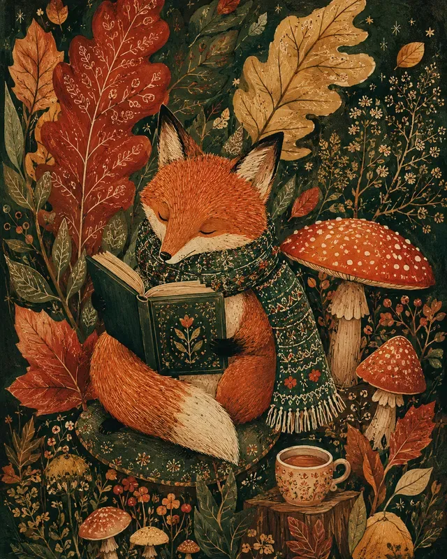 Whimsical Handdrawn Folk Art