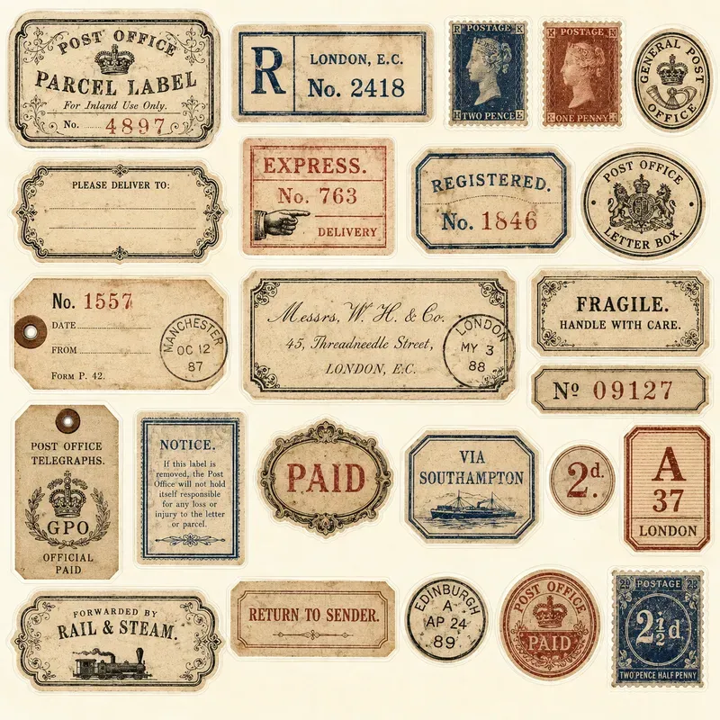Vintage Sticker Label Sheets