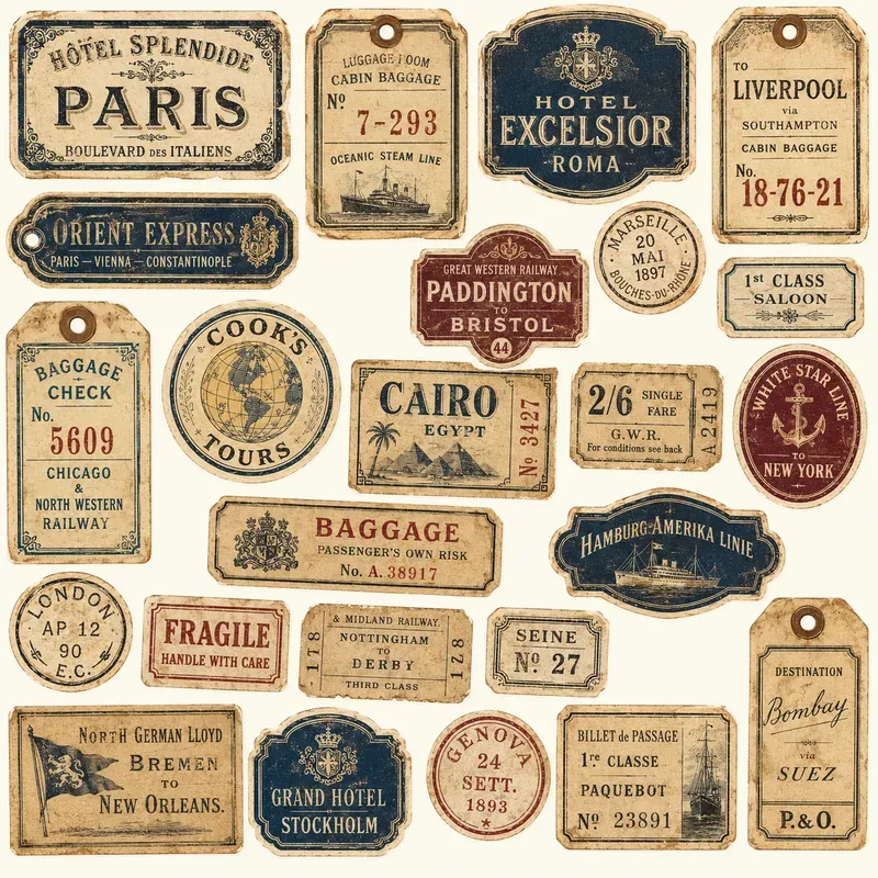 Vintage Sticker Label Sheets