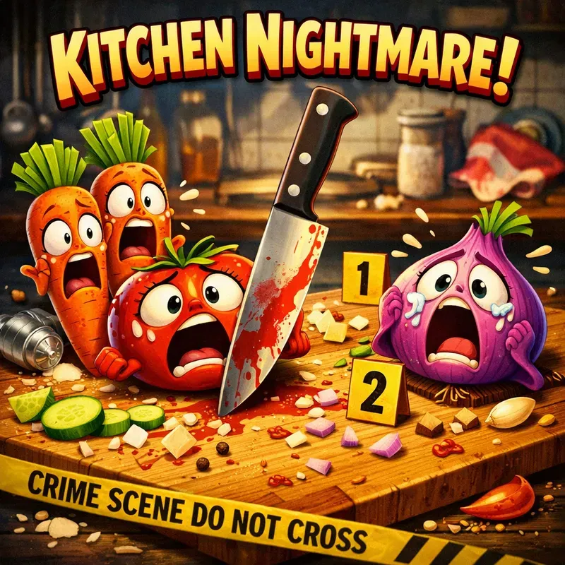 Kitchen Crime Cartoon Scene Generator