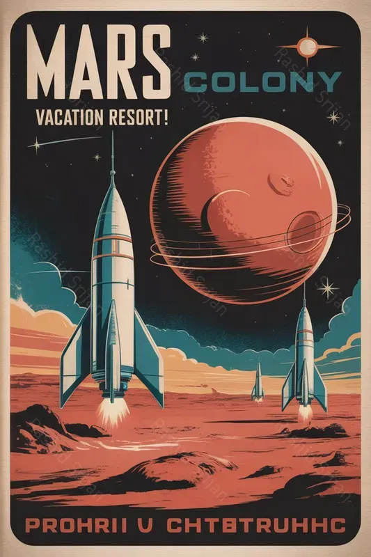 Retro Futurism Space Travel Posters