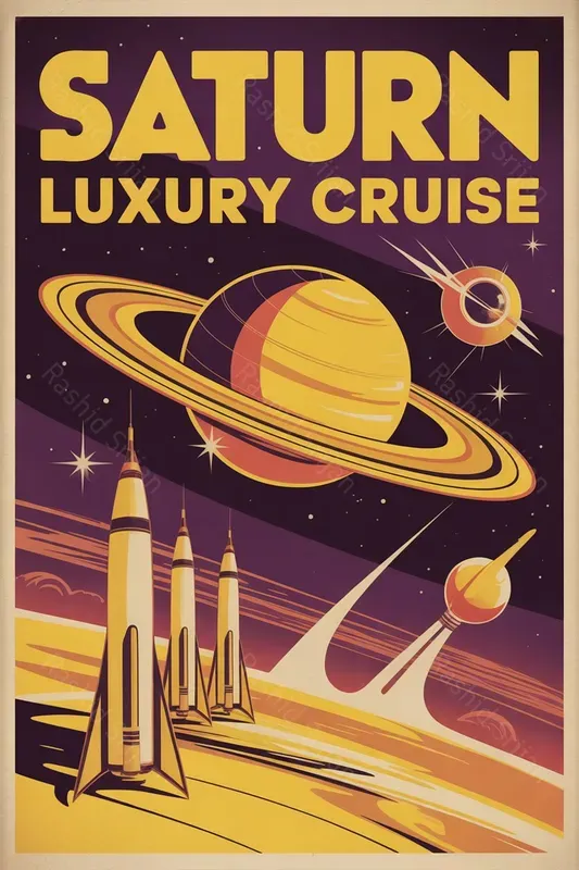 Retro Futurism Space Travel Posters