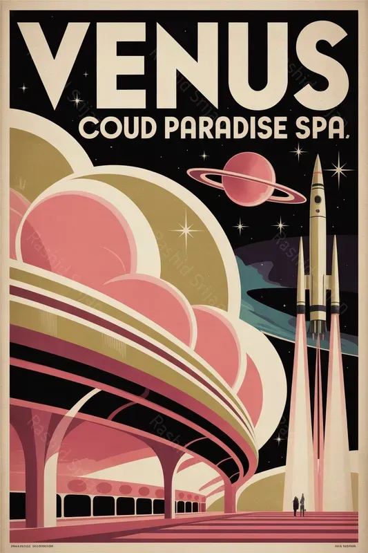Retro Futurism Space Travel Posters