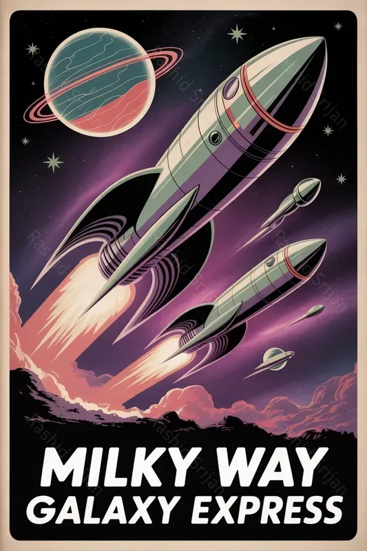 Retro Futurism Space Travel Posters