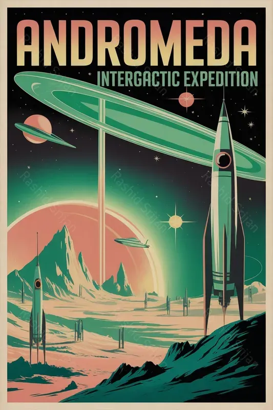 Retro Futurism Space Travel Posters