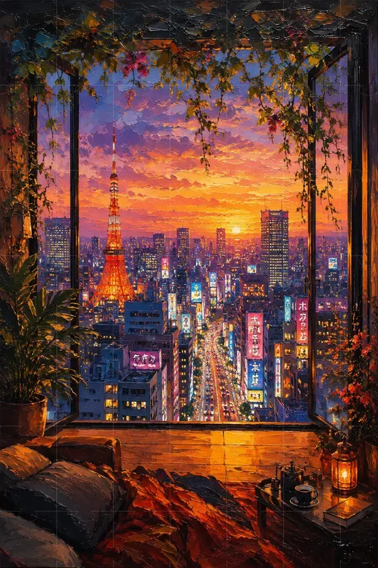 Open Window Oil Paintings