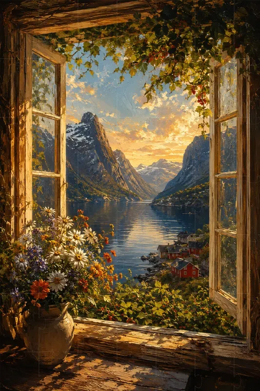 Open Window Oil Paintings