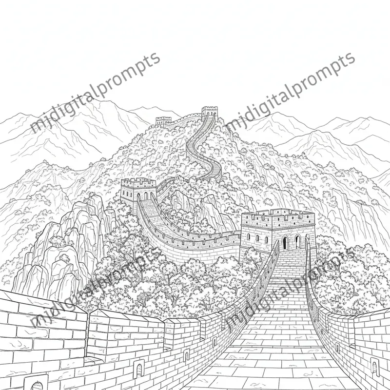 Landmark Line Art Coloring Pages
