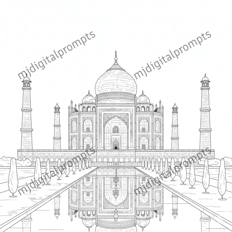 Landmark Line Art Coloring Pages