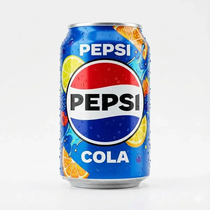 Iconic Branded Soda Bottles Cans