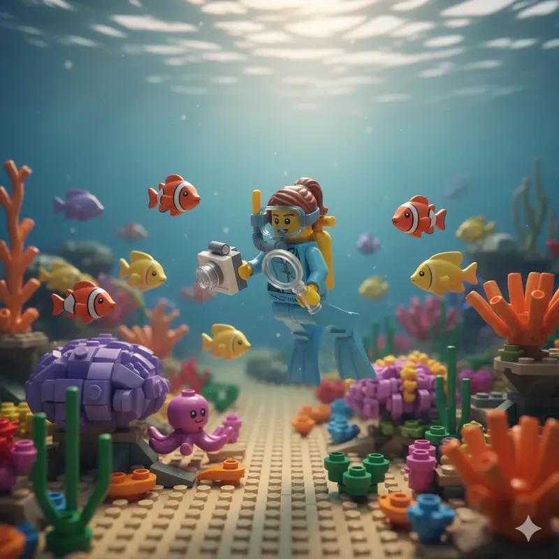 Legostyle Underwater Adventure Scenes