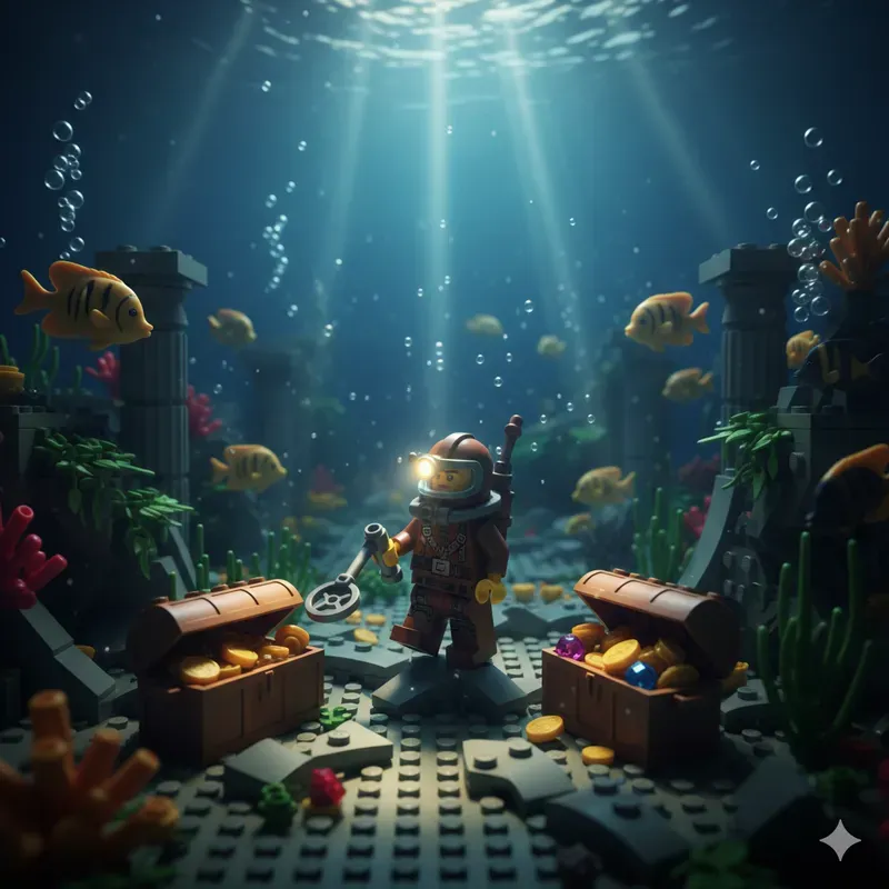 Legostyle Underwater Adventure Scenes