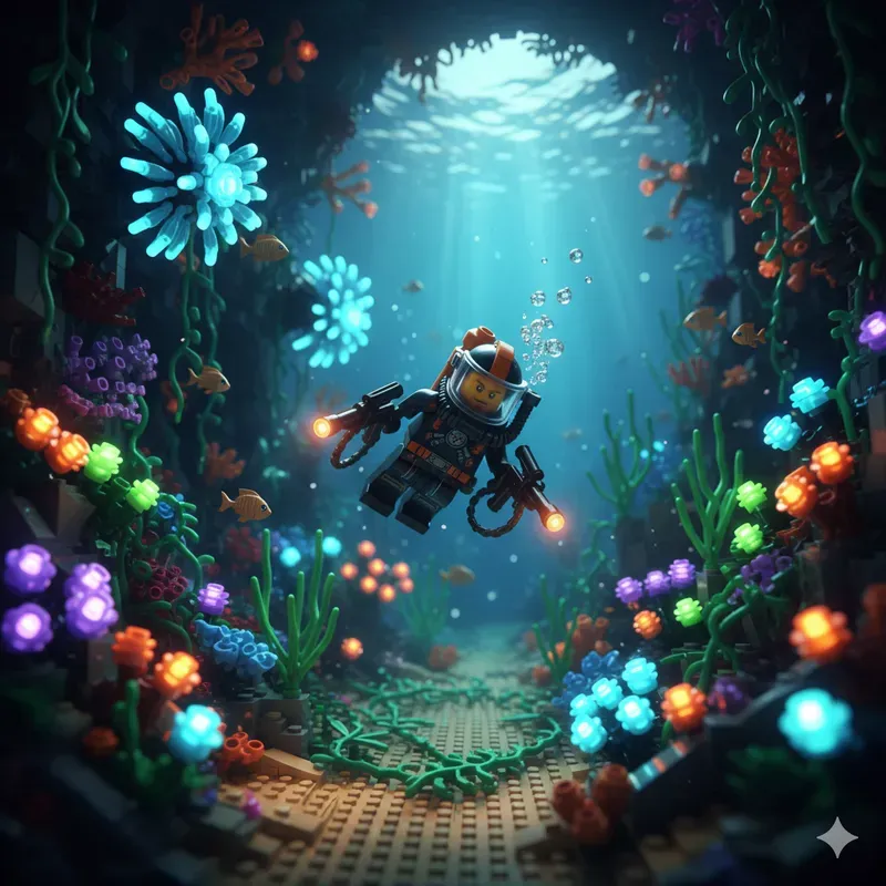 Legostyle Underwater Adventure Scenes