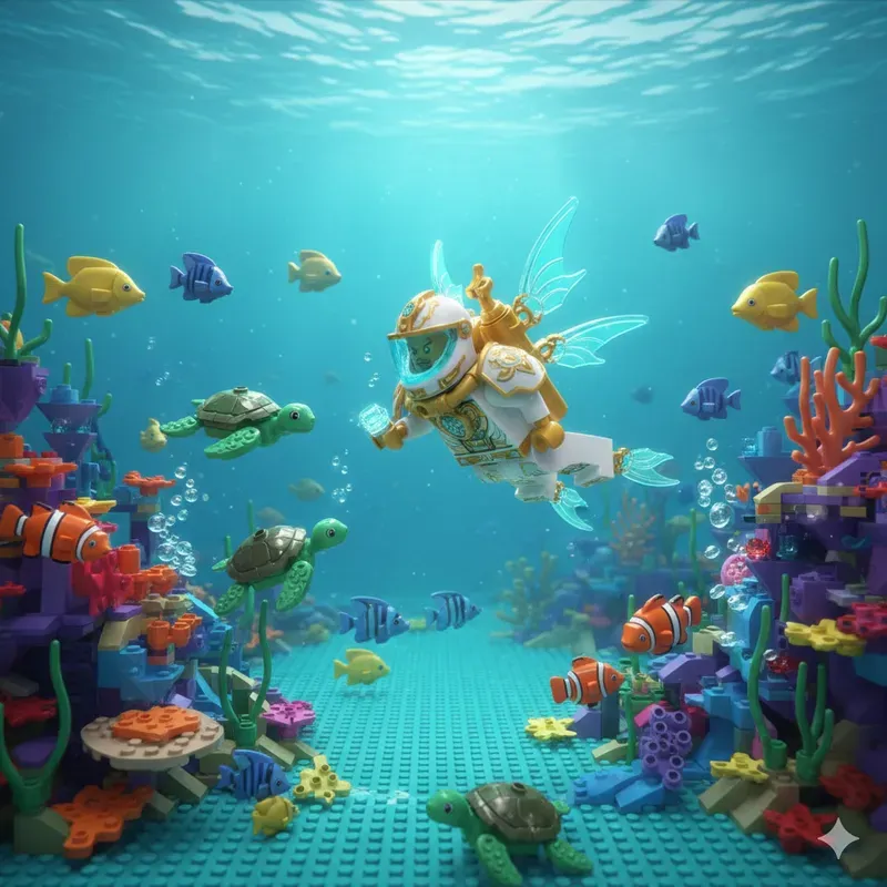 Legostyle Underwater Adventure Scenes