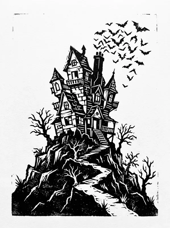 Rustic Halloween Block Prints