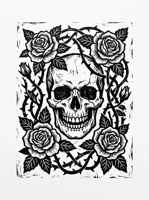 Rustic Halloween Block Prints