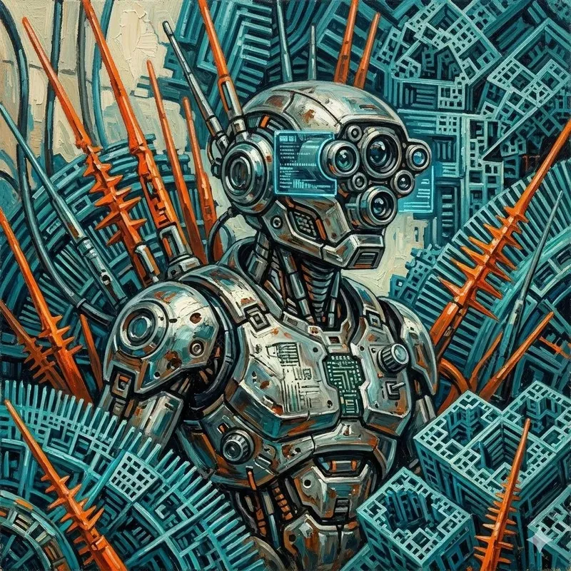 Retro Scifi Cybernetic Oil Portraits