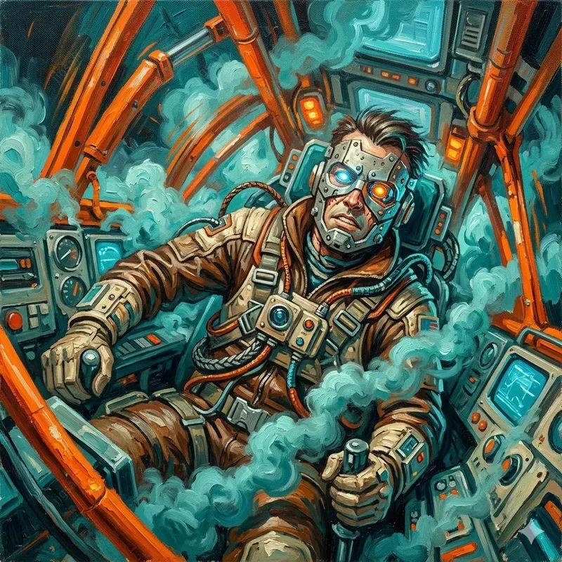 Retro Scifi Cybernetic Oil Portraits