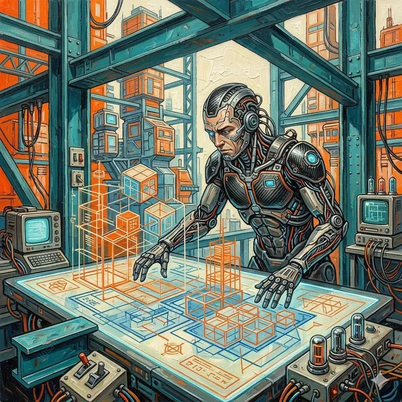 Retro Scifi Cybernetic Oil Portraits