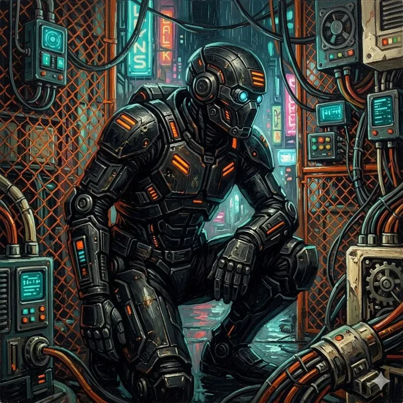 Retro Scifi Cybernetic Oil Portraits