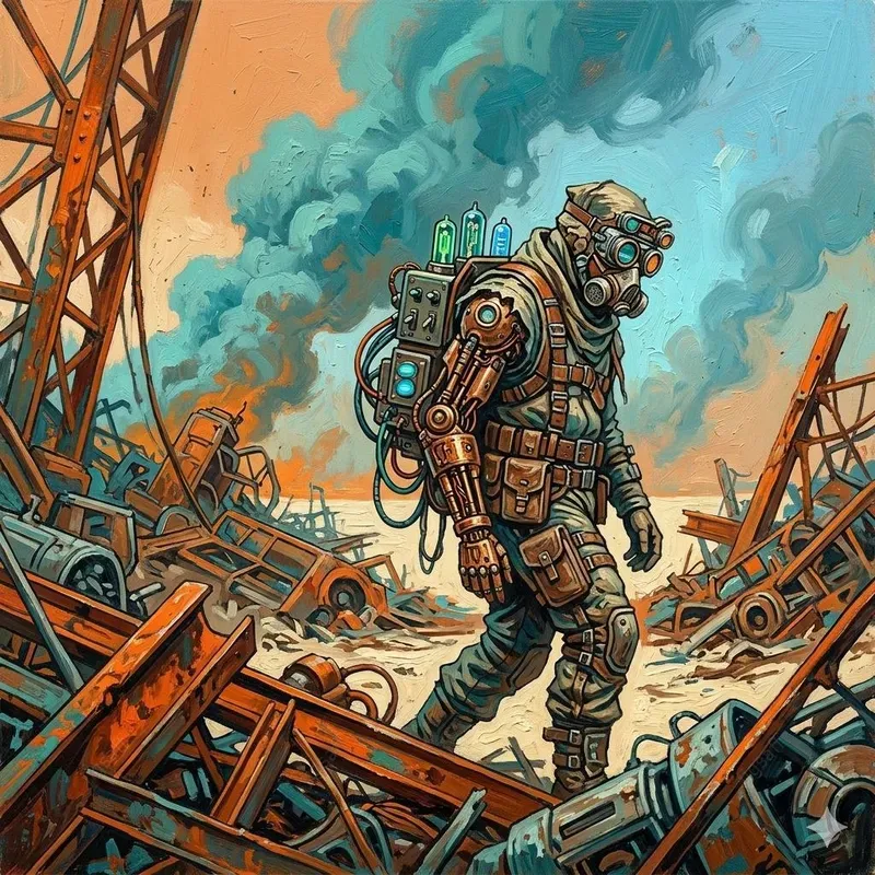 Retro Scifi Cybernetic Oil Portraits