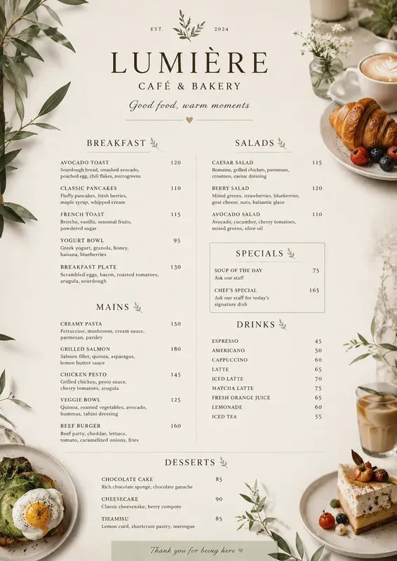Restaurant Menu Designer Pros