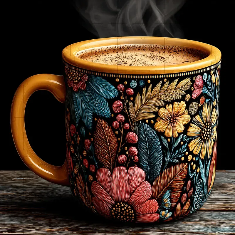 Folk Embroidery Stitched Textile Art