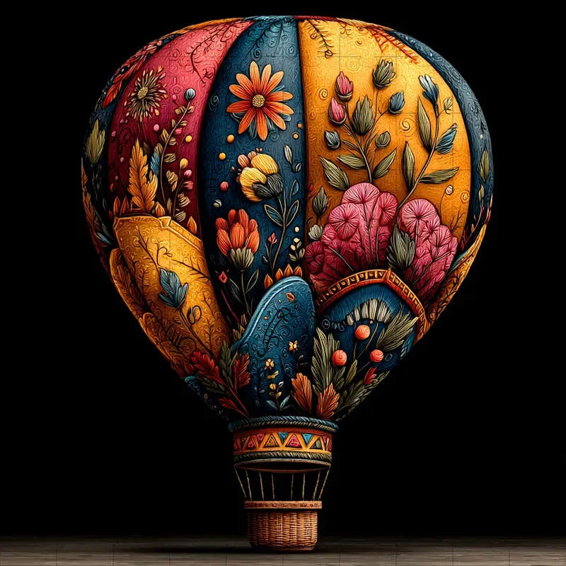 Folk Embroidery Stitched Textile Art