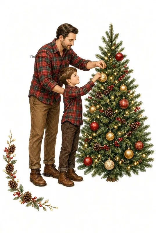 Dad Son Xmas Clipart 100 Packs For Etsy