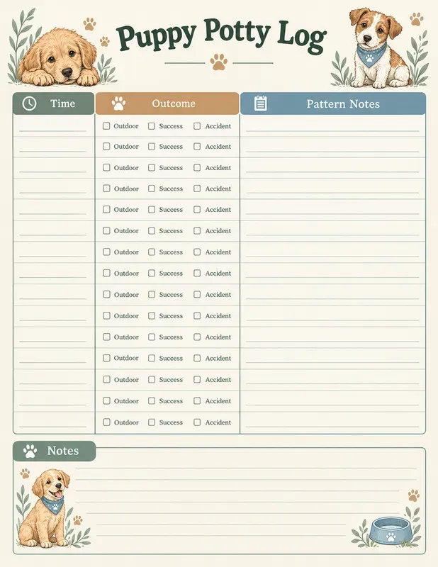 Puppy Training Journal Printables