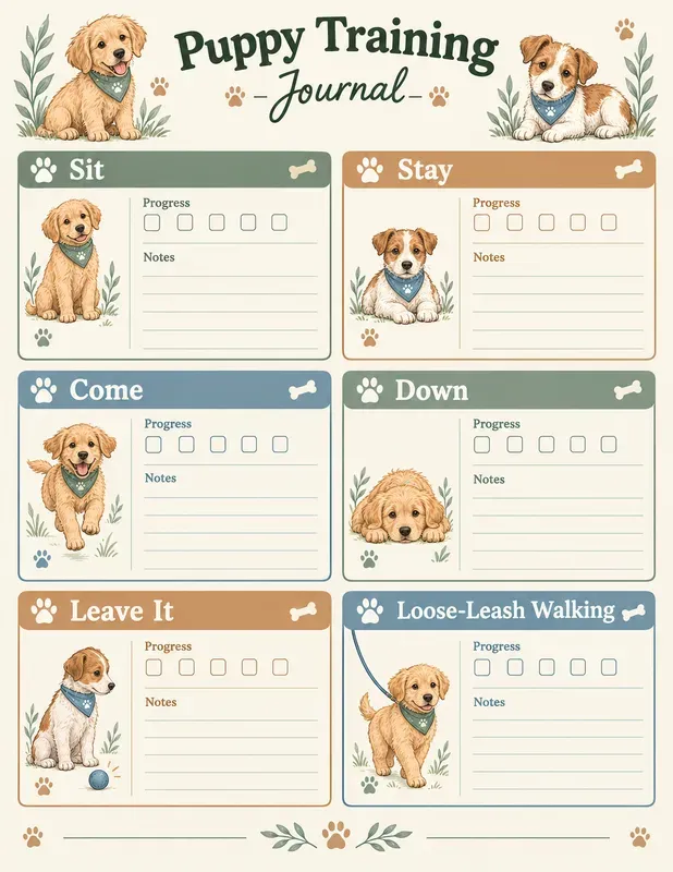 Puppy Training Journal Printables