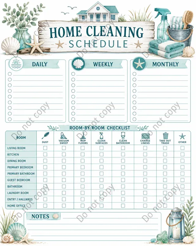 Cleaning Schedule Planner Pages
