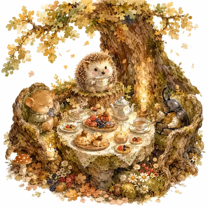 Whimsical Watercolor Tales Woodland Teas