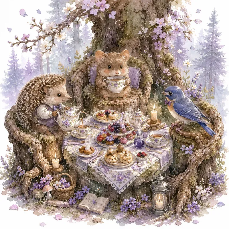 Whimsical Watercolor Tales Woodland Teas