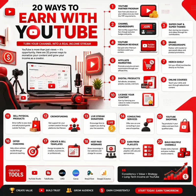 Social Media Income Infographics
