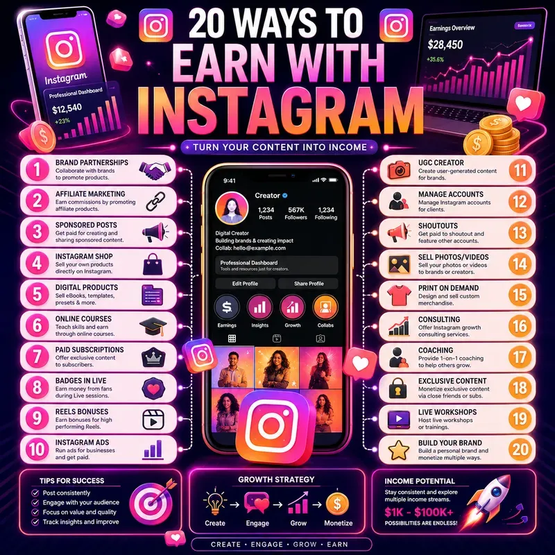 Social Media Income Infographics