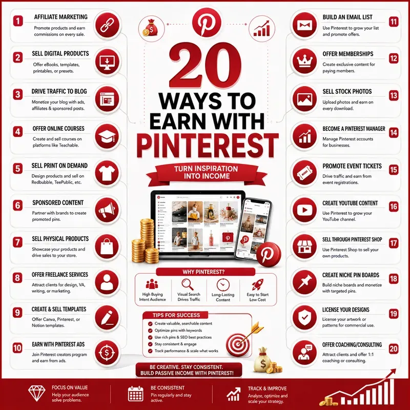 Social Media Income Infographics
