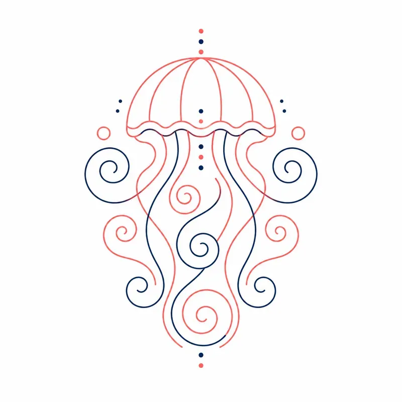 Minimalist Marine Geometry Line Art Packs