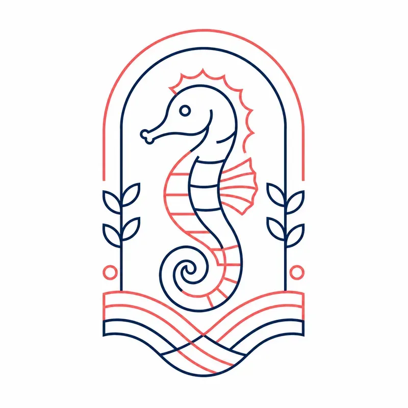 Minimalist Marine Geometry Line Art Packs