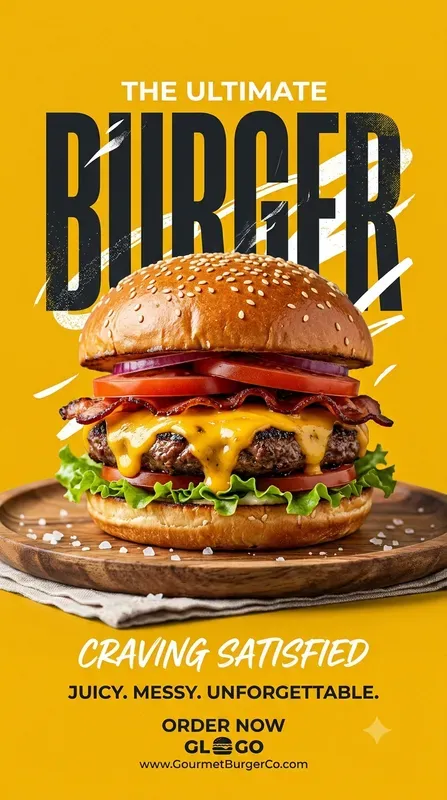 Bold Modern Food Typography Posters