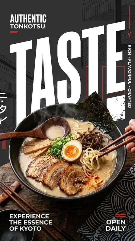 Bold Modern Food Typography Posters