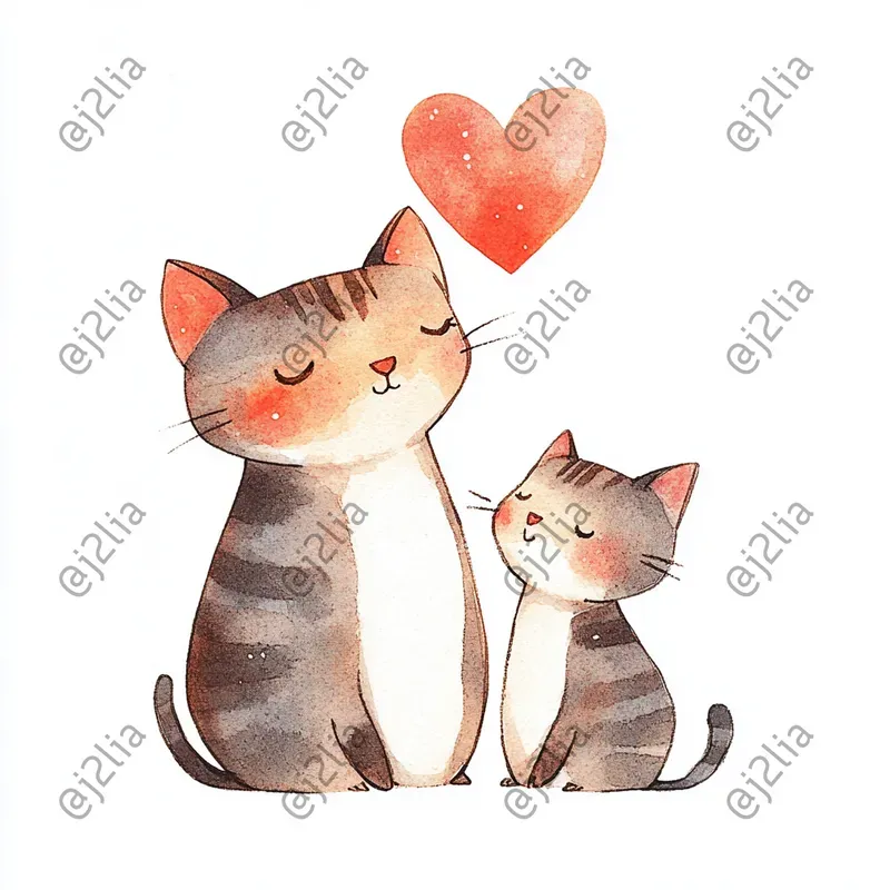 Mothers Day Cartoon Animal Stickers