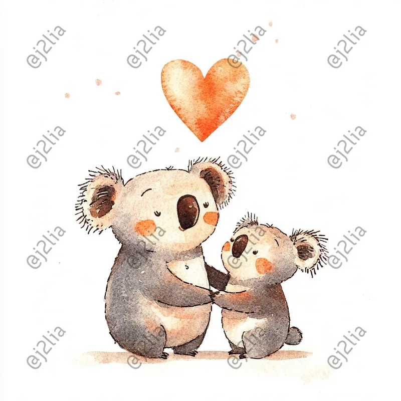 Mothers Day Cartoon Animal Stickers