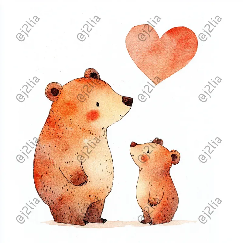 Mothers Day Cartoon Animal Stickers