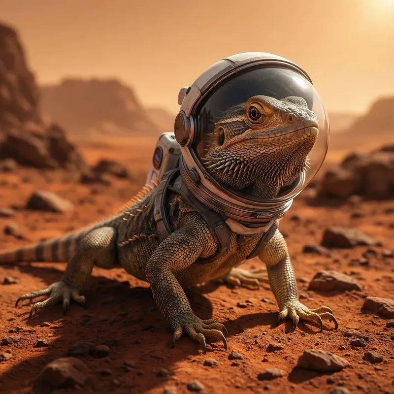 Pets Standing On The Surface Of Mars