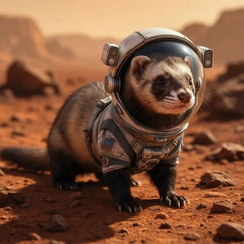 Pets Standing On The Surface Of Mars