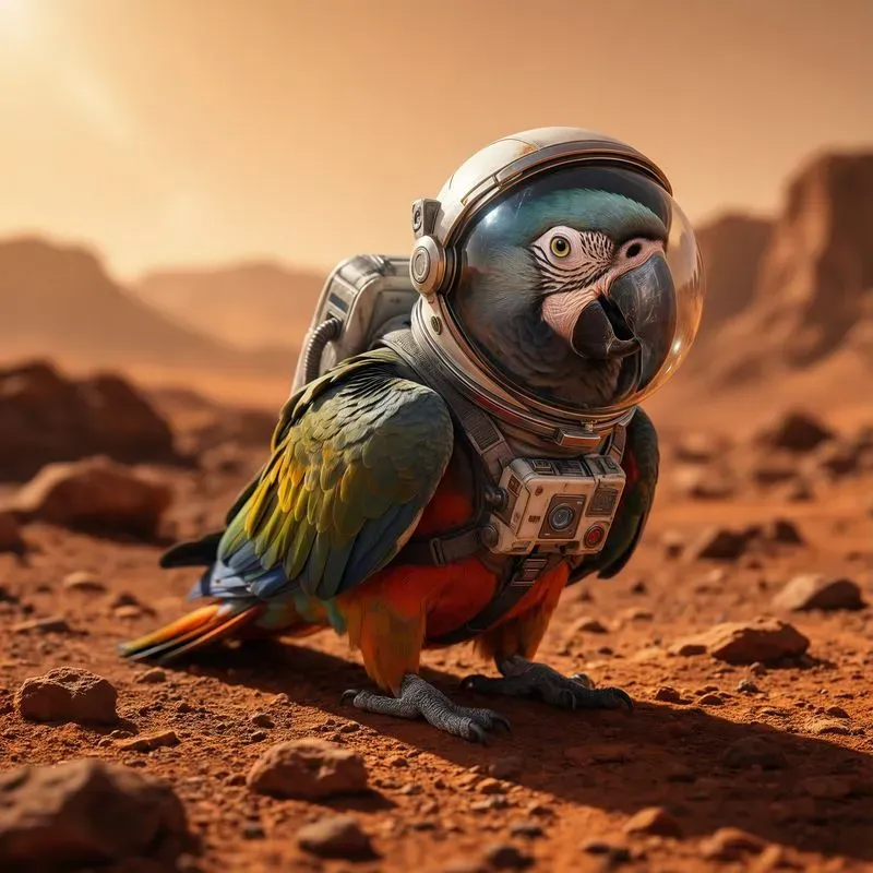 Pets Standing On The Surface Of Mars