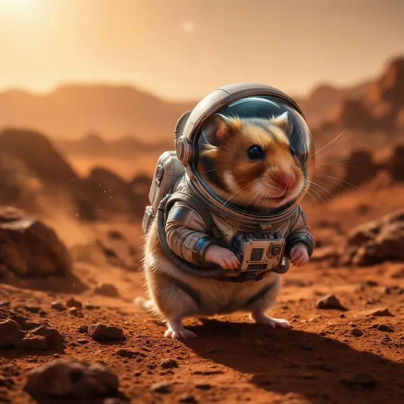 Pets Standing On The Surface Of Mars