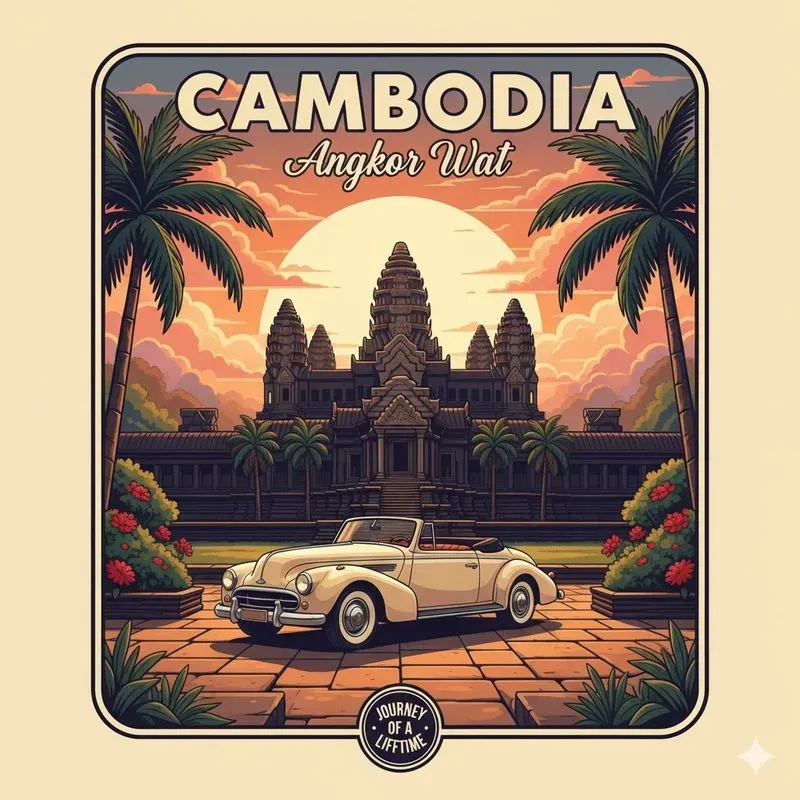 World Landmark Retro Car Art Generators