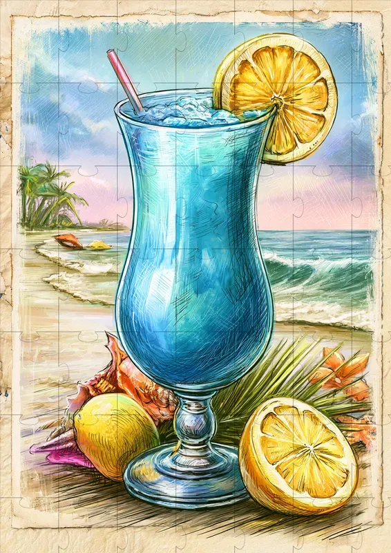 Vintage Tropical Drink Illustrations